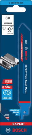 BoschEXPERT 'Thin Tough Metal' S 922 EHM 硬质合金往复锯片。